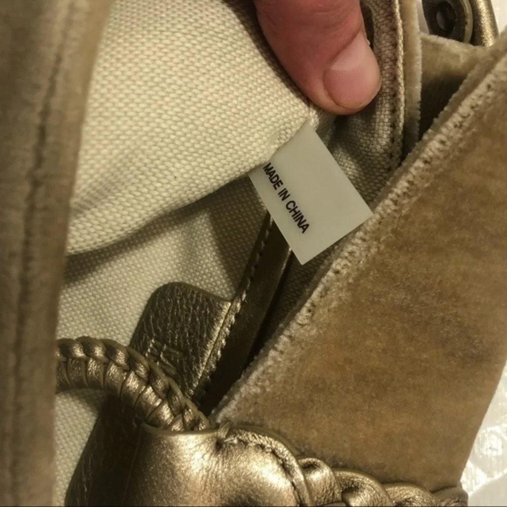 Michael kors tan velour mini bag